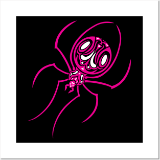 Pink and White Tribal / Tattoo Art Spider Posters and Art